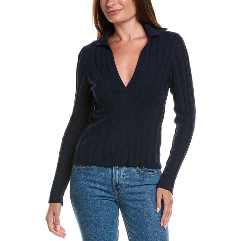 Wispr Womens  Embroidered Floral Crewneck Silk-Blend Sweater